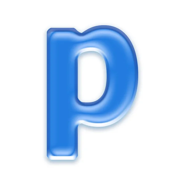 Aqua lower case letter - p — Stock Photo, Image