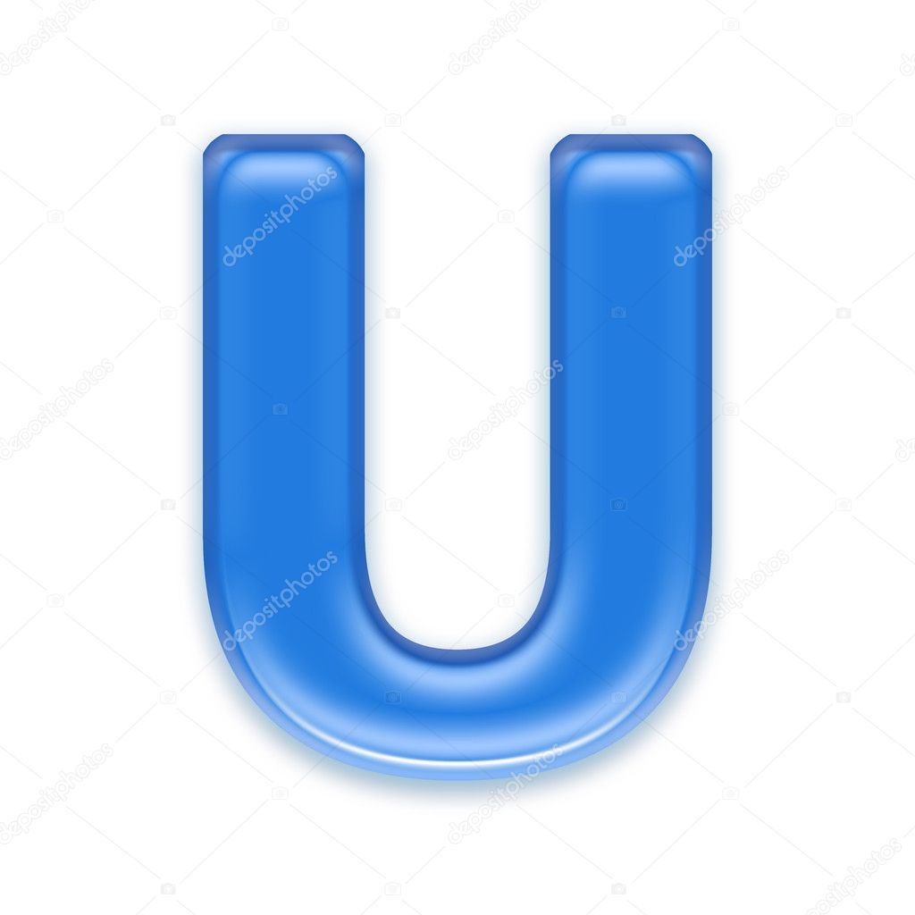 Aqua letter - U