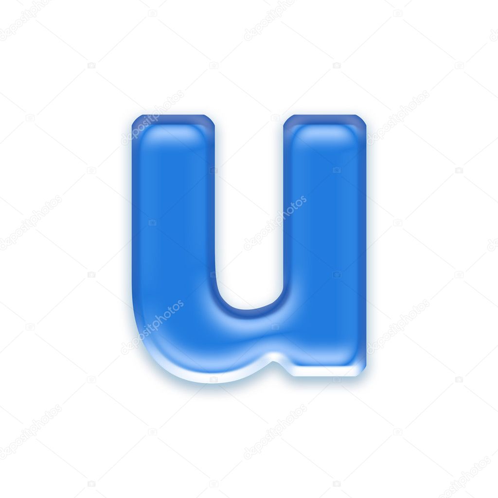 Aqua lower case letter - u
