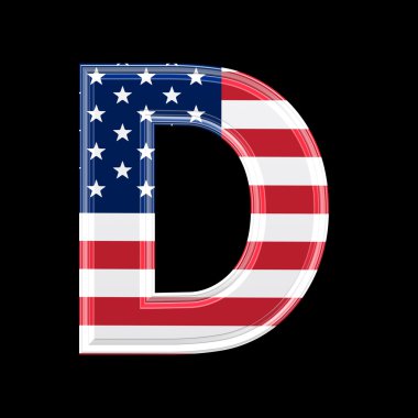 Us 3d letter - D clipart