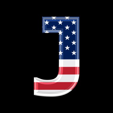 Us 3d letter - j clipart