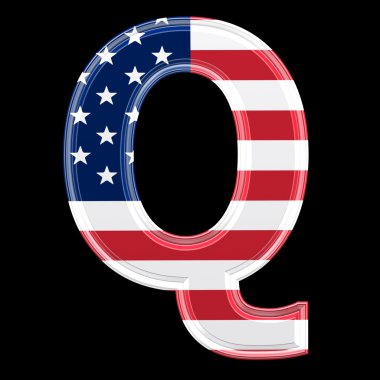 Us 3d letter - Q clipart