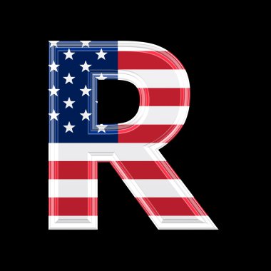 Us 3d letter - R clipart