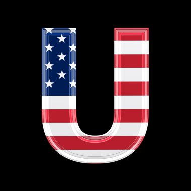 Us 3d letter - U clipart