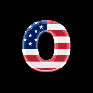 Us lower case 3d letter - o