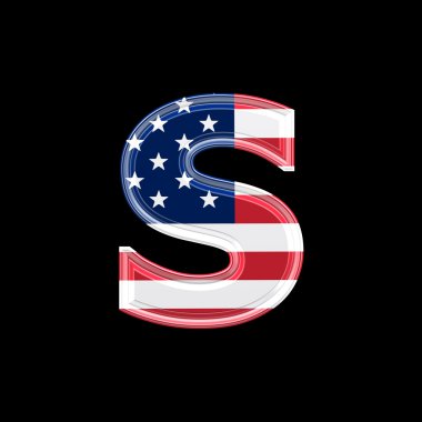 Us lower case 3d letter - s clipart