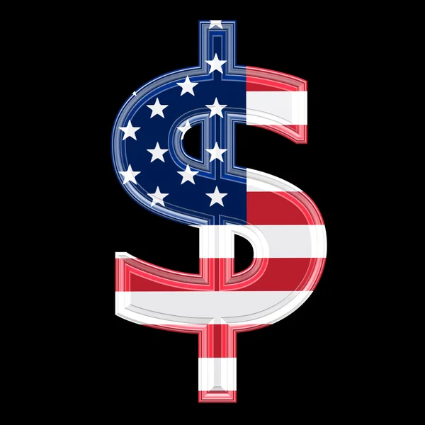 Us 3d currency sign - dollars — Stock Photo, Image
