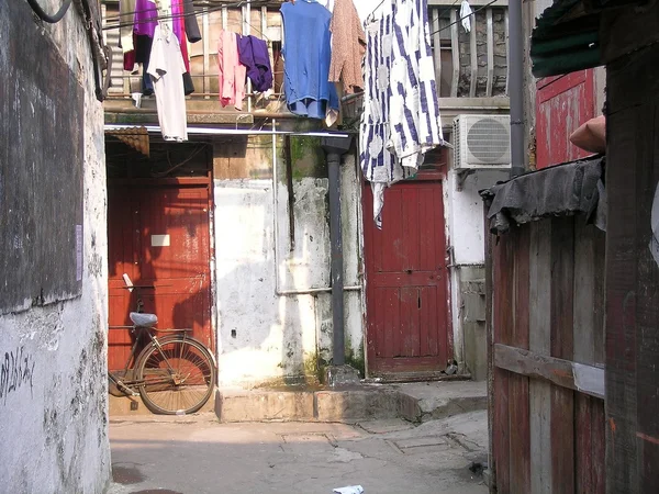 Street with washing — Stock Photo, Image