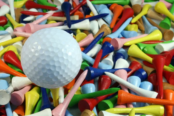 stock image Golf ball and tees