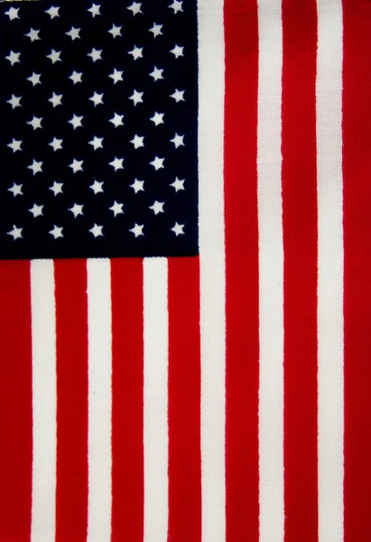 Amerikaanse vlag achtergrond gemaakt van doek — Stockfoto