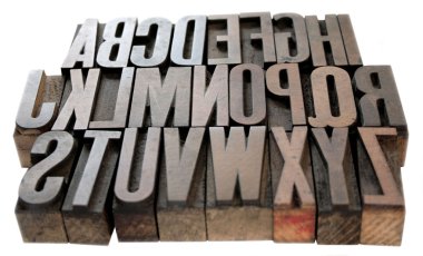 Letterpress wood type arrangement clipart