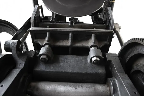 Pohled starožitný tiskařského stroje — Stock fotografie