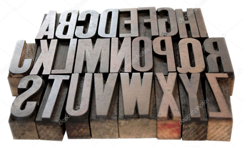 Letterpress wood type arrangement