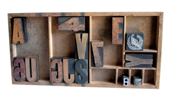 Letterpress type arrangement — Stock Photo, Image