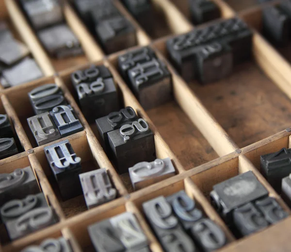 Metal type in a case — Stock Photo, Image