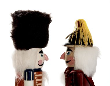 Two nutcrackers in profile clipart