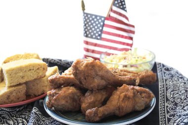 Fried chicken with flags clipart