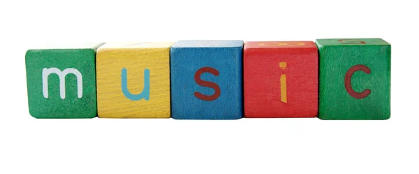 Das Wort Musik in Blockbuchstaben — Stockfoto