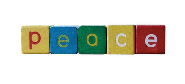 stock image Peace in block letters