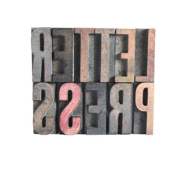 Letras de madera de tipografía — Foto de Stock