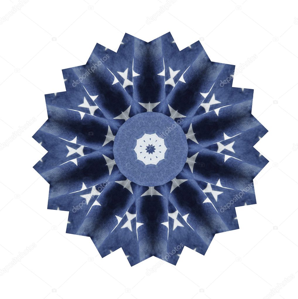Blue and white folded design