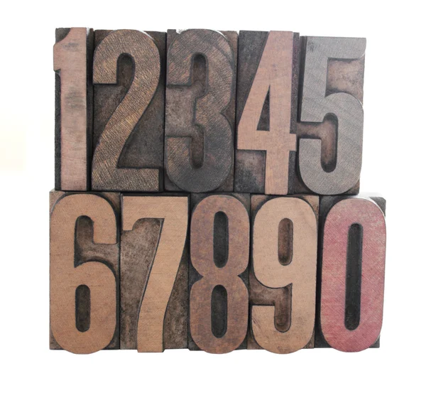 Drewno numery — Zdjęcie stockowe