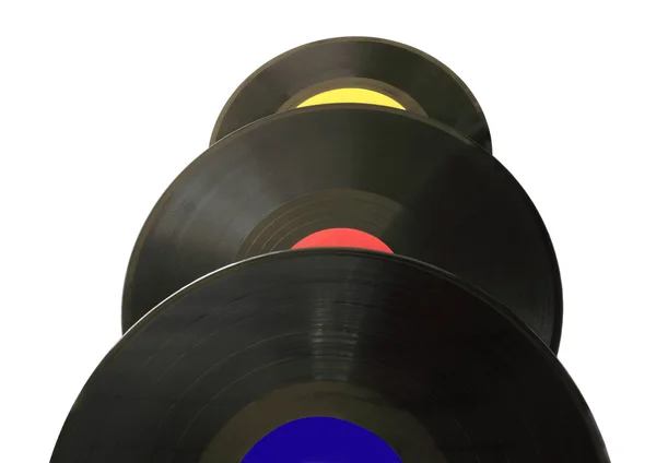 Três discos de vinil — Fotografia de Stock