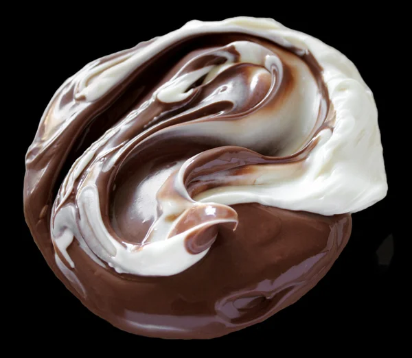 搅拌融化的巧克力 — 图库照片