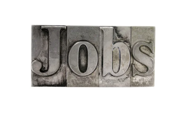 Jobs in old metal type — Stock Photo, Image