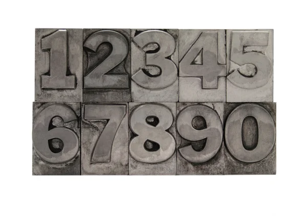 Type numbers in metal — Stock Photo, Image