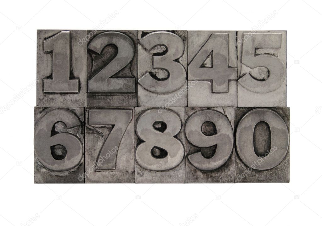 Type numbers in metal
