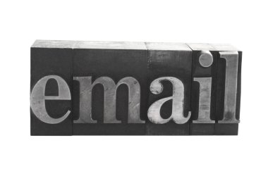 Email in old metal type clipart