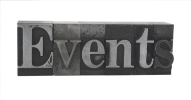 Events in old metal type clipart