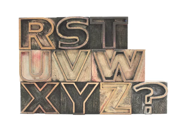 Outline letters in wood R-Z — Stock Photo, Image