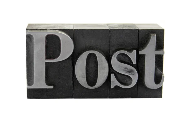 Post in old metal type — Stock Photo, Image