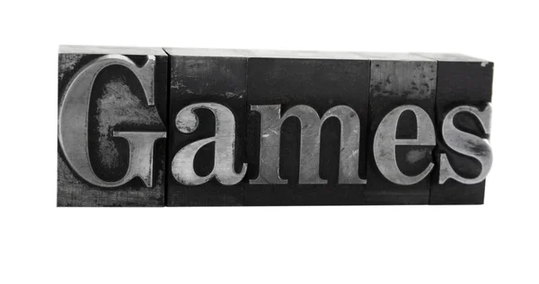 Games in old metal type — Stock Photo, Image
