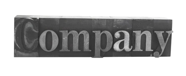 Company in old metal type — Stock Photo, Image