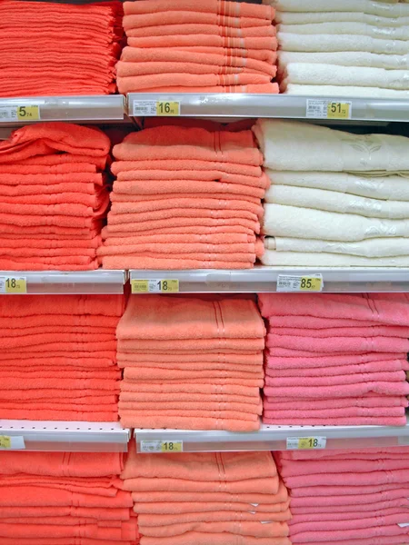 stock image Bath towels in household shop