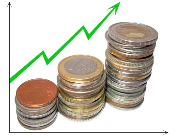 Graph growth finances accumulation clipart