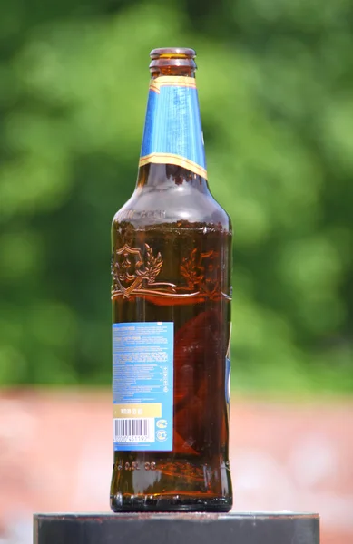Garrafa vazia de cerveja — Fotografia de Stock