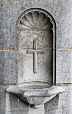 Cross and Holy Water Well clipart