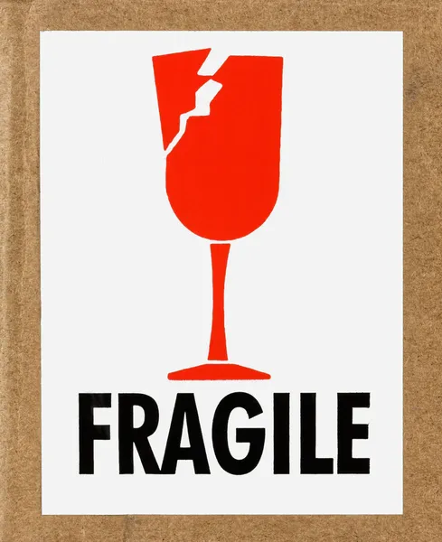 Etiqueta frágil — Fotografia de Stock
