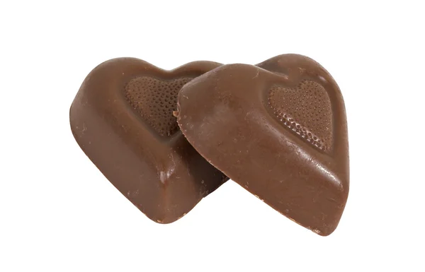 stock image Two Chocolate Candy Hearts