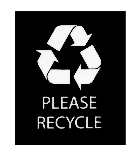 Будь ласка, Recycle знак — стокове фото