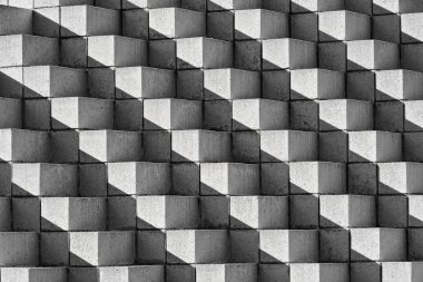 Astract Bricks and Shadows in B&W clipart