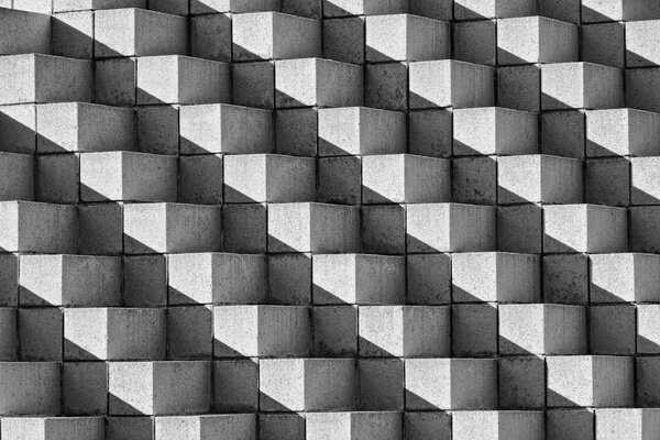 Astract Bricks and Shadows in B & W

