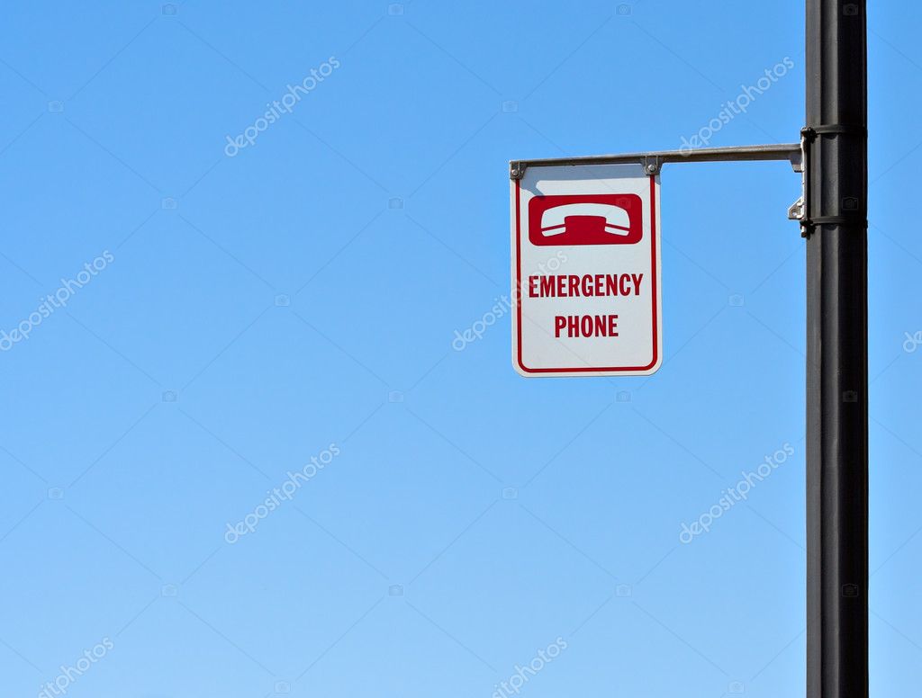 Emergency Phone Sign Stock Photo by ©stevebonk 2546473