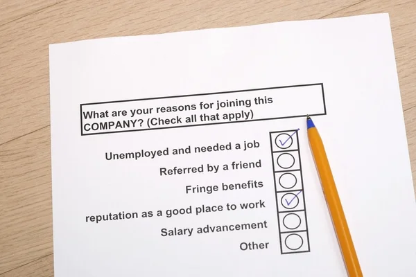 Reasons for joining a company — Stock Photo, Image