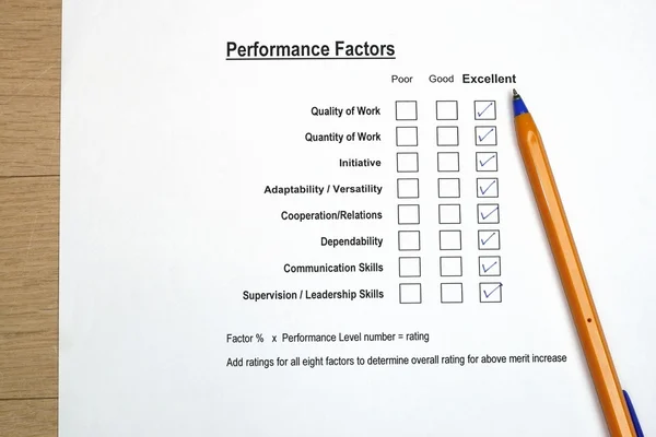 Encuesta de evaluación del rendimiento —  Fotos de Stock