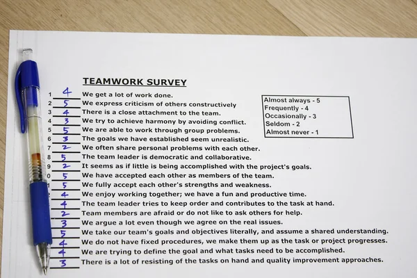 Teamwork survey — Stock Photo, Image